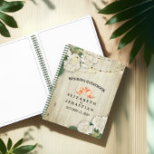 Livre d'or mariage Bois rustique Lumières à cordes