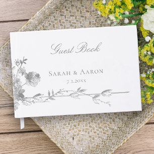 Livre D'or Mariage Bordure de Rose Classique Ornée Française