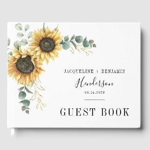 Livre D'or Mariage botanique de tournesol floral Eucalyptus