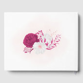 Livre D'or mariage botanique romantique fuchsia fleurs blanch (Verso)