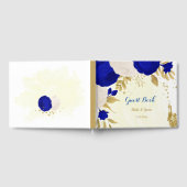 Livre D'or mariage botanique royal bleu et blanc or (Complet)