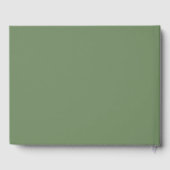 Livre D'or Mariage botanique vert simple minimal Monogramme (Verso)