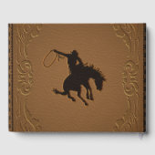 Livre D'or Mariage Brown en cuir Western Wild West Cowboy (Verso)