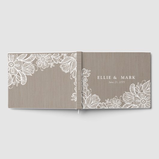 Livre D'or Mariage Burlap et Lace (Complet)