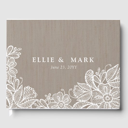 Livre D'or Mariage Burlap et Lace (Recto)