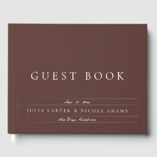 Livre D'or Mariage Calligraphie Marron Choco Classique Ivoire