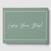 Livre D'or Mariage Calligraphie Script Vert Sauge Propre (Verso)