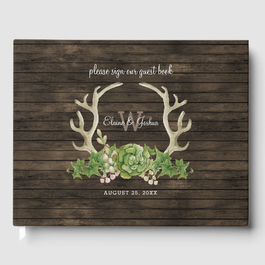 Livre D'or Mariage campagnard d'antilités en bois de grange r (Recto)