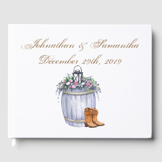 Livre D'or mariage campagnard d'été Mariage de 122 pages (Recto)