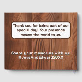 Livre D'or Mariage campagnard élégant en bois rustique (Verso)