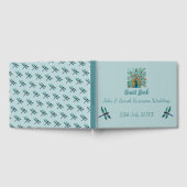 Livre D'or Mariage campagnard Peacock de libellules turquoise (Complet)