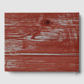 Livre D'or Mariage campagnard | Rouge Rustique Graine de bois (Verso)