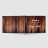 Livre D'or Mariage campagnard rustique en bois de grange fonc (Complet)