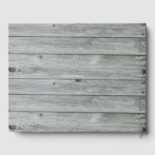 Livre D'or Mariage campagnard rustique en bois gris (Verso)