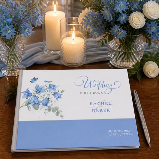 Livre D'or Mariage Campanule Bleue