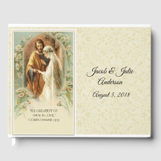 Livre D'or Mariage catholique traditionnel Vierge Marie bienh (Recto)