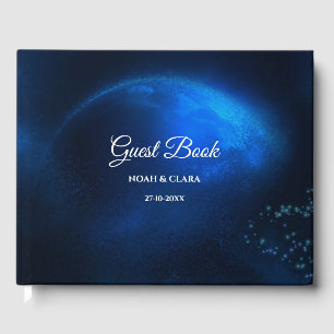 Livre D'or Mariage céleste Full Blue Moon & Stars Midnight