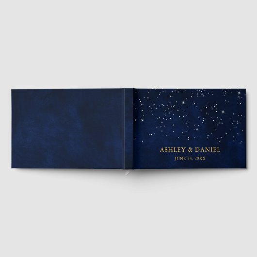 Livre D'or Mariage Celestin Blue Night Stars Gold Mariage (Complet)