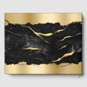 Livre D'or Mariage chic agate marbre noir or (Verso)