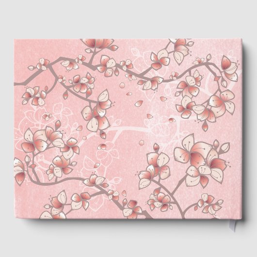 Livre D'or Mariage chinois à deux fleurs de pêche (Verso)