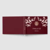 Livre D'or Mariage chinois de Maroon rose cerisier (Complet)