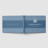Livre D'or Mariage chinois gris bleu double bonheur (Complet)