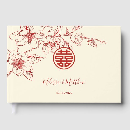 Livre D'or Mariage chinois Magnolia Cream (Recto)
