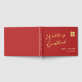 Livre D'or Mariage chinois moderne en or rouge simple (Complet)