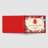 Livre D'or Mariage chinois rouge jardin fleuri double bonheur (Complet)