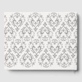 Livre D'or Mariage classique Elegant Damask Pattern Gris (Verso)