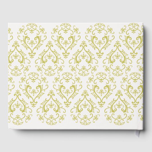Livre D'or Mariage classique Elegant Damask Pattern or (Verso)