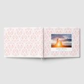 Livre D'or Mariage classique Elegant Damask Pattern Peach Cor (Complet)