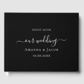 Livre D'or Mariage classique élégant noir blanc (Recto)