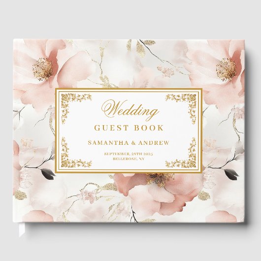Livre d'or mariage classique, rose roux (Recto)
