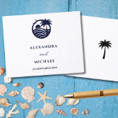 Livre D'or Mariage côtier Chic Marine Blanc Tropical Palm Tre