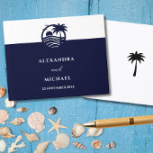 Livre D'or Mariage côtier Chic Marine Blanc Tropical Palm Tre