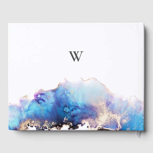 Livre D'or Mariage couleur or bleu (Verso)