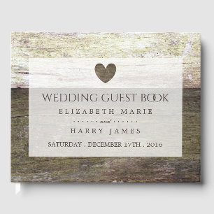 Livre D'or Mariage Country Wood Heart