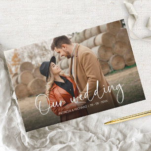 Livre D'or Mariage Couple Photo Calligraphie Moderne