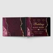 Livre D'or Mariage d'agate de Parties scintillant Red & Gold (Complet)