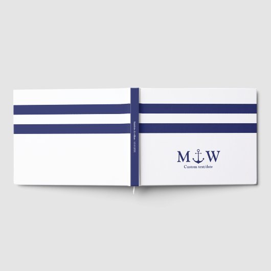 Livre D'or Mariage d'ancrage bleu marine (Complet)