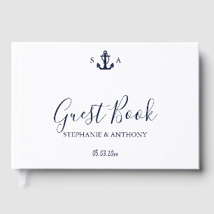 Livre D'or Mariage d'Ancre bleu marine Monogram