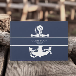 Livre D'or Mariage d'Ancre Vague bleue V2 Wht/Navy ID836