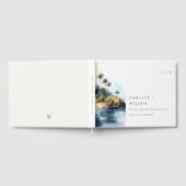 Livre D'or Mariage d'aquarelle chic Seascape Palm Tree Island (Complet)