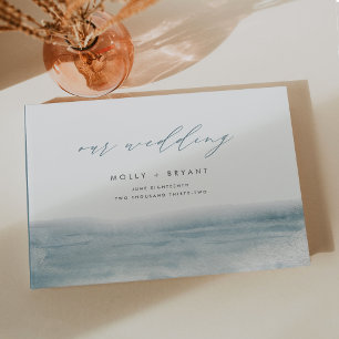 Livre D'or Mariage d'aquarelle côtière à marée basse