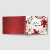 Livre D'or Mariage d'aquarelle de couronne rouge et blanc (Complet)