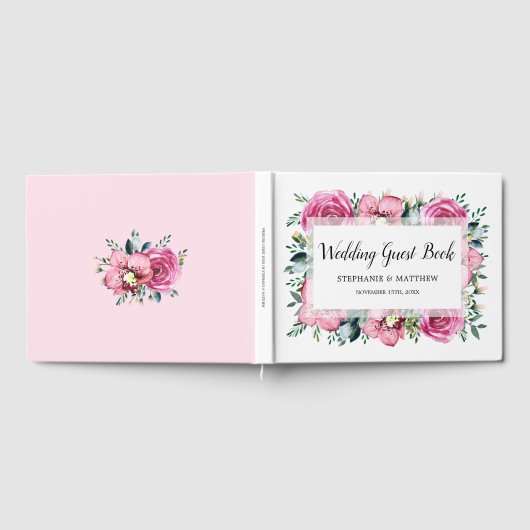 Livre D'or Mariage d'aquarelle florale de l'orchidée rose mod (Complet)