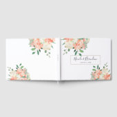 Livre D'or Mariage d'aquarelle florale de Pêche moderne (Complet)