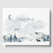 Livre D'or Mariage d'aquarelle Foggy Mountain (Recto)