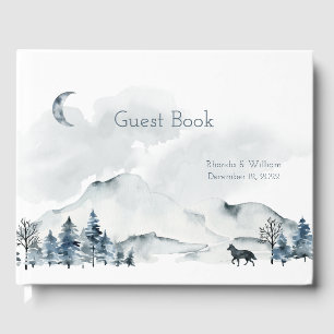 Livre D'or Mariage d'aquarelle Foggy Mountain